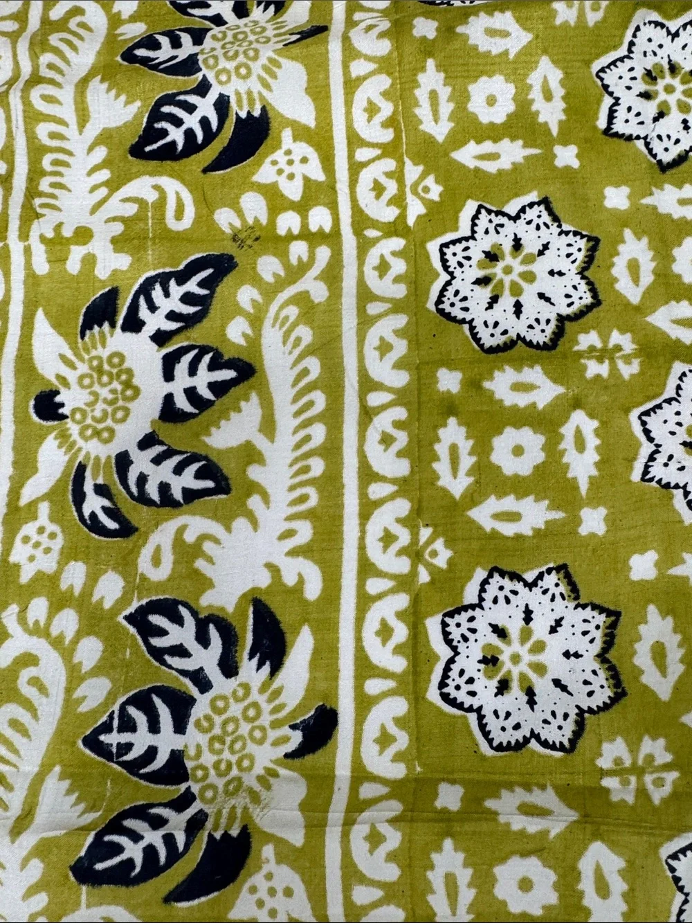 Vintage Made in Indian Hand Block Silk Printed Scarf Retro